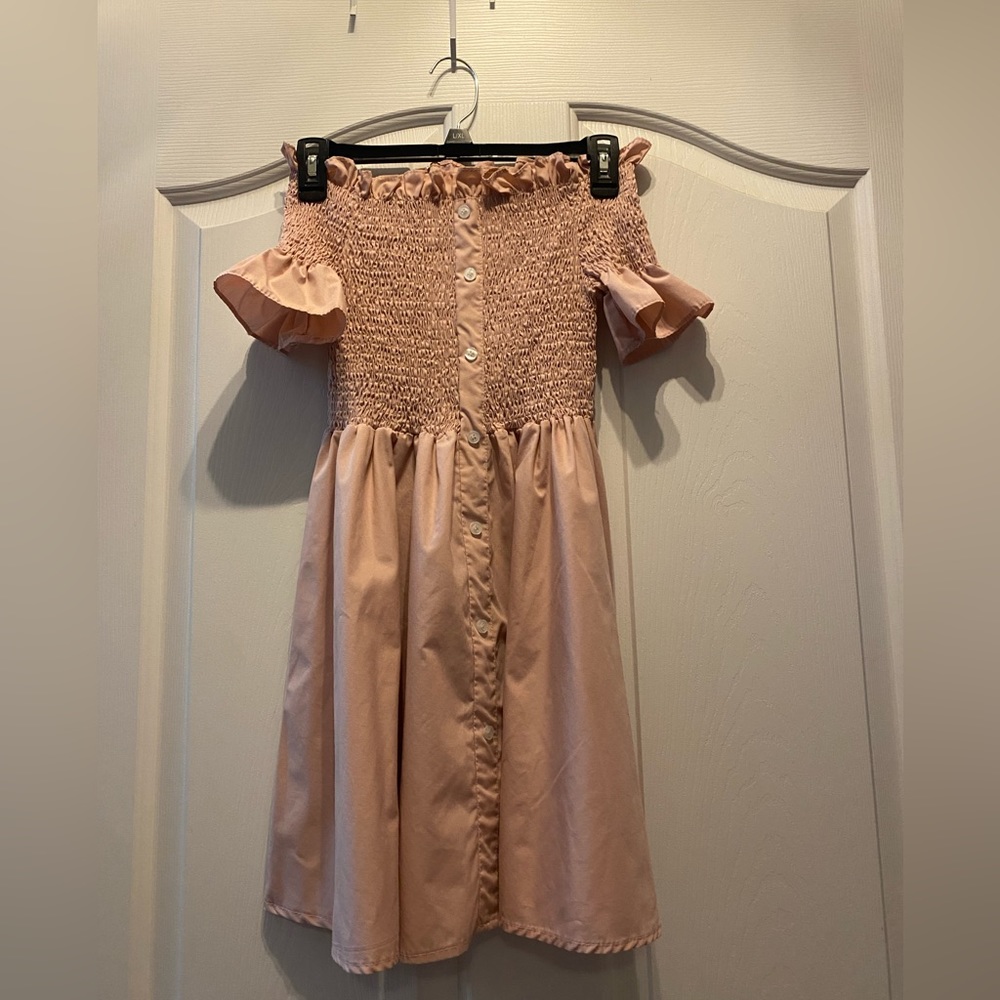 Pink off the shoulder sundress